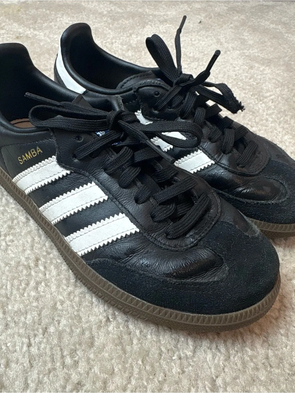 adidas Samba Black White Leather Casual Sneakers